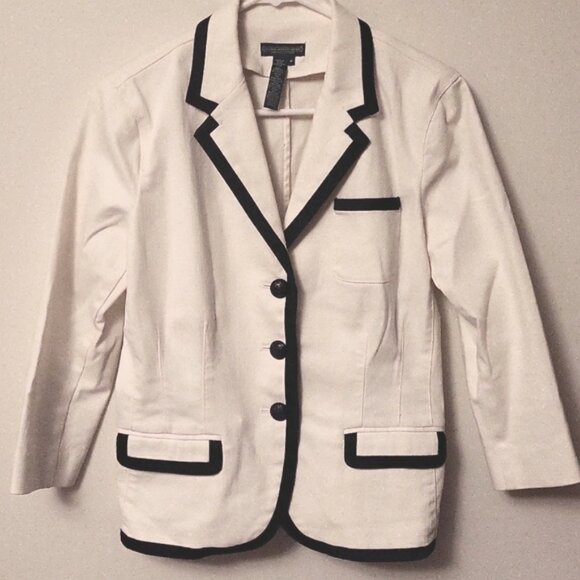 Ralph Lauren white denim Blazer M - Picture 2 of 7